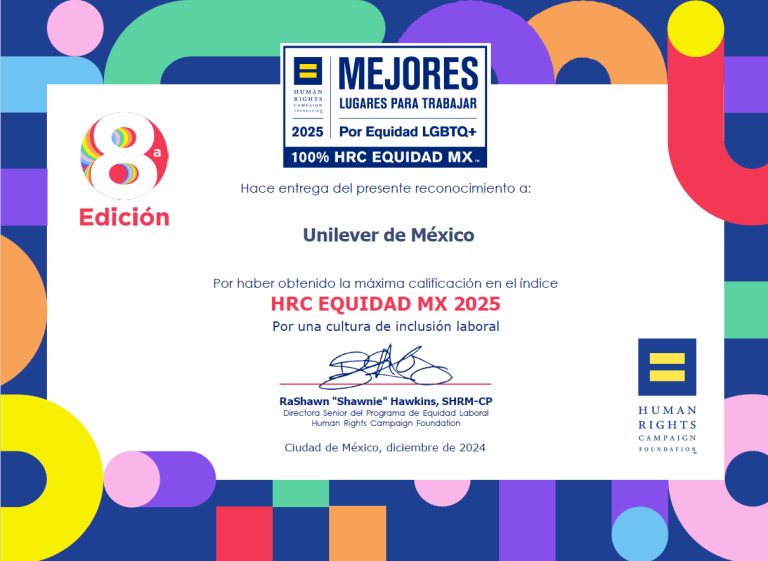 Compromiso con la diversidad: Unilever recibe el certificado «Mejores Empresas para Trabajar LGBTQ+ 2024»