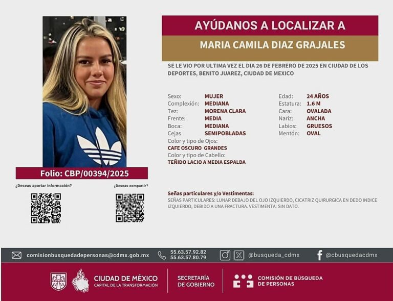 Caso María Camila Díaz Grajales genera cooperación entre México y Colombia